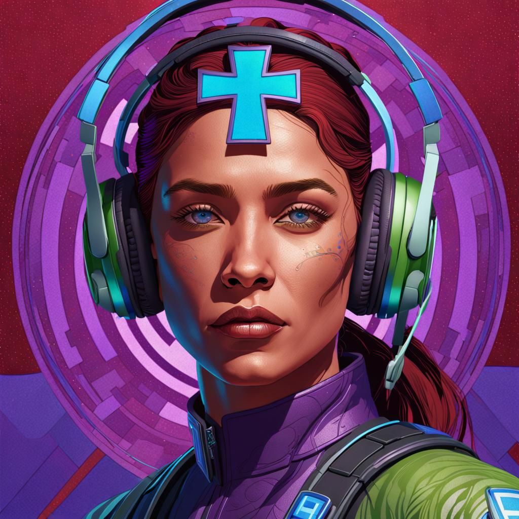 High-Tech Visionary in Red Haze