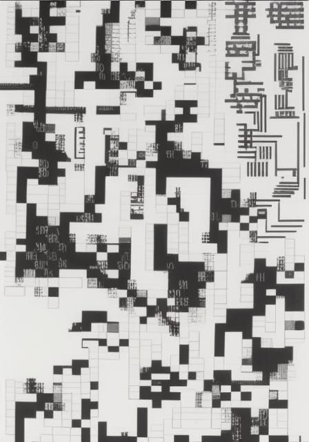 Abstract ASCII Art with Cybernetic Patterns