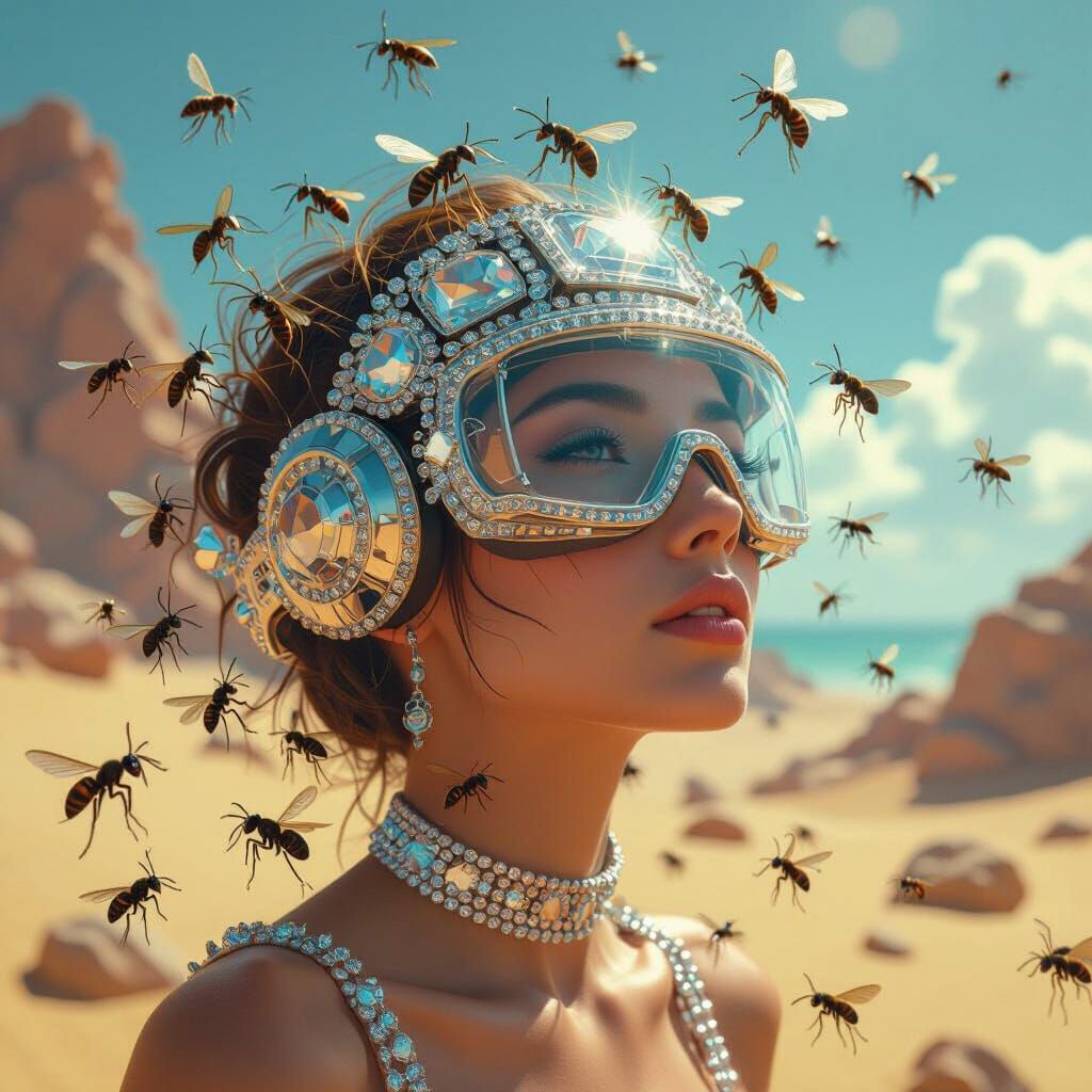 Diamond Headgear on Alien Planet, in Digital Art Style