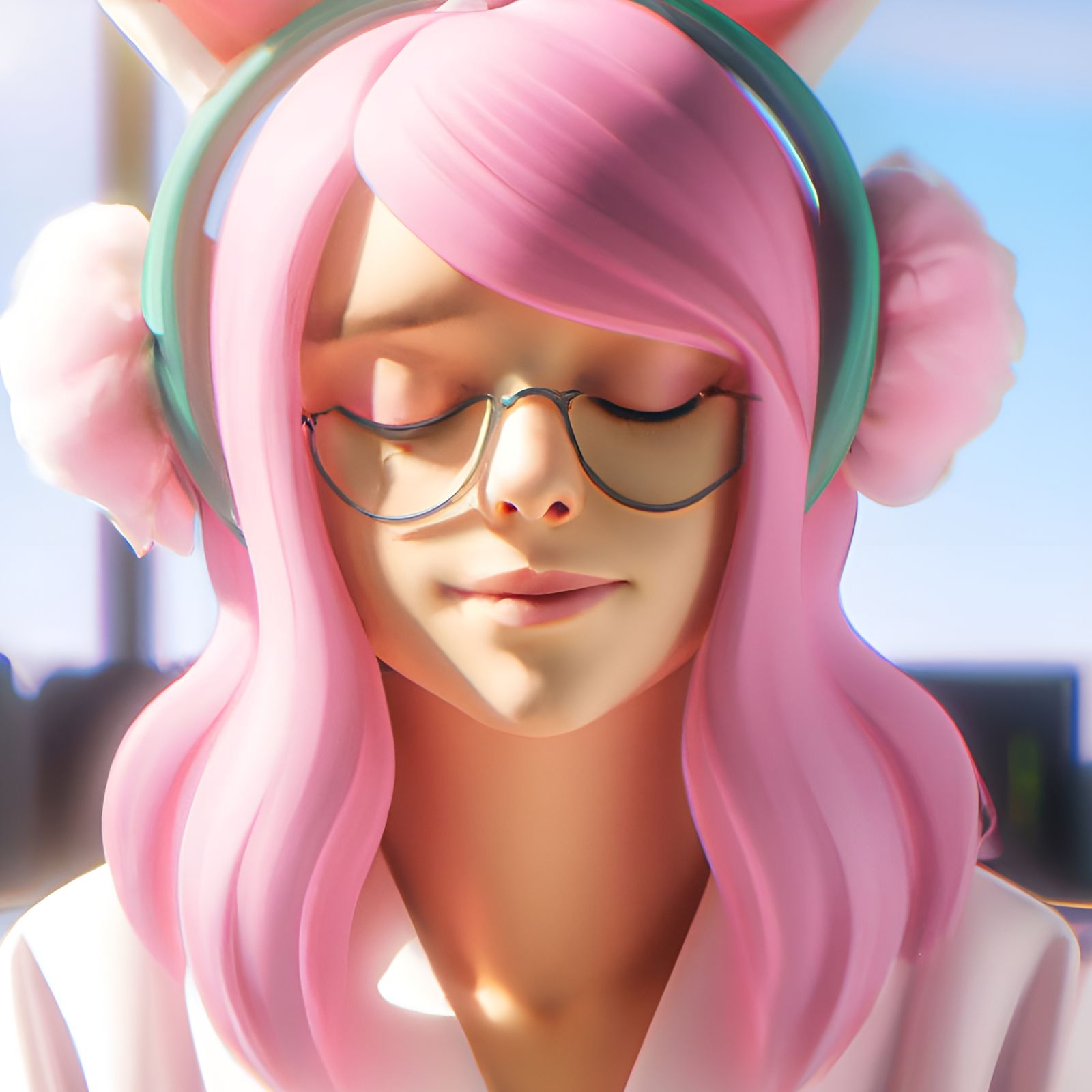 Adorable Pink-Haired Streamer in Unreal Engine 5