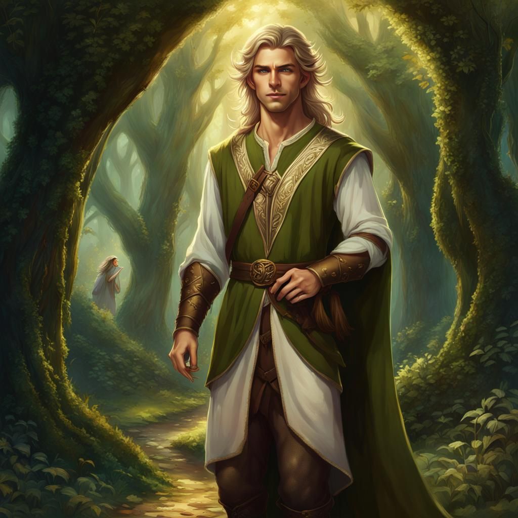 Teen Elf in Enchanted Forest: Fantasy Concept Art