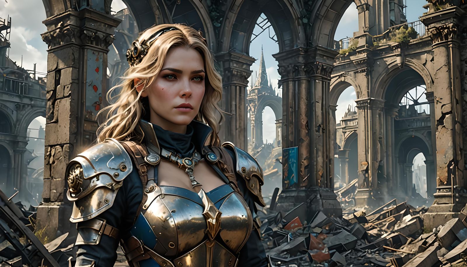 Alice in Fallout's Paris: Digital Art Portrait