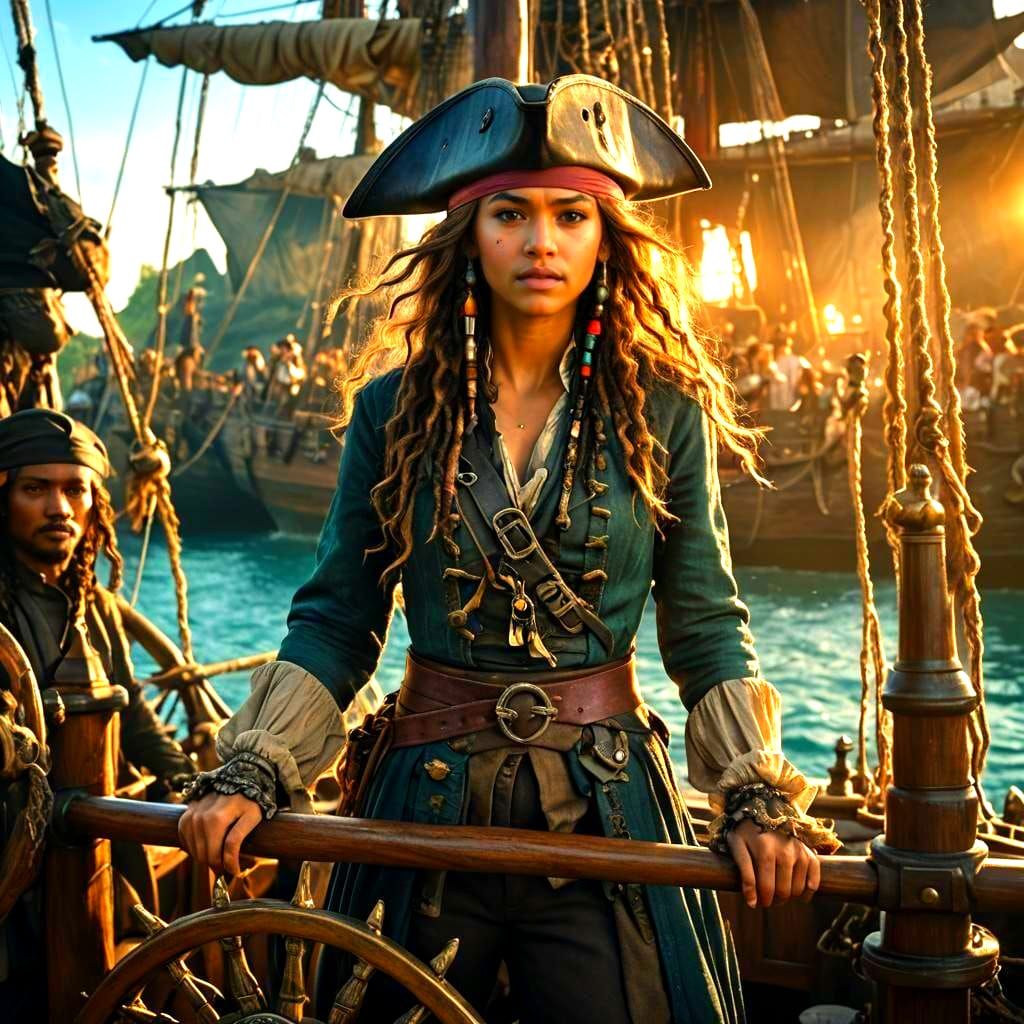 Zendaya as Jack Sparrow: Digital Portrait