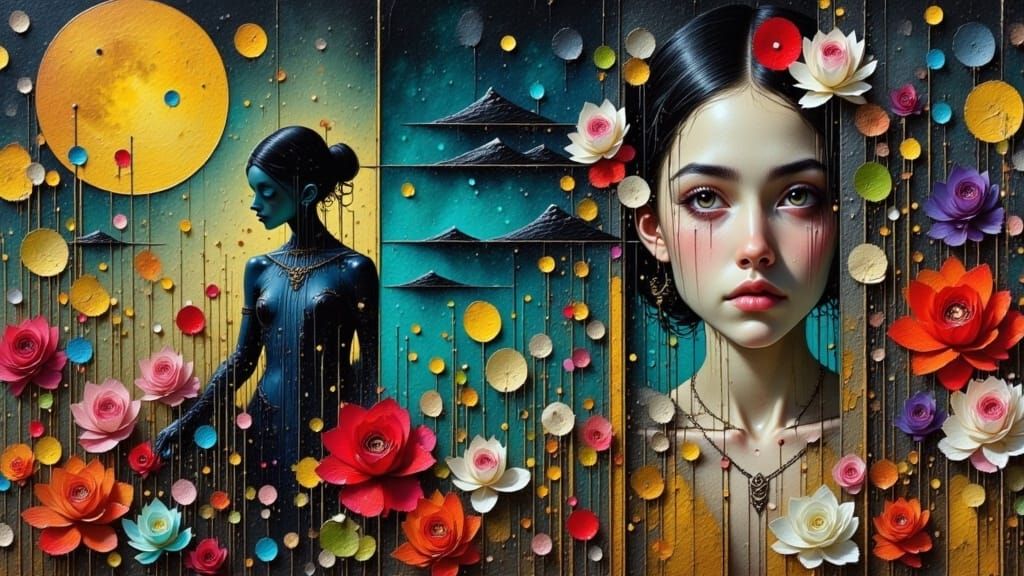 Ethereal Portrait in Whimsical Oil Painting Style