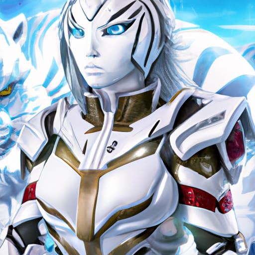 White Tiger Power Ranger in Anime Style