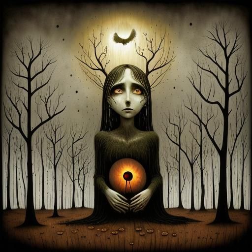 Surreal Image of Melancholy and Despair