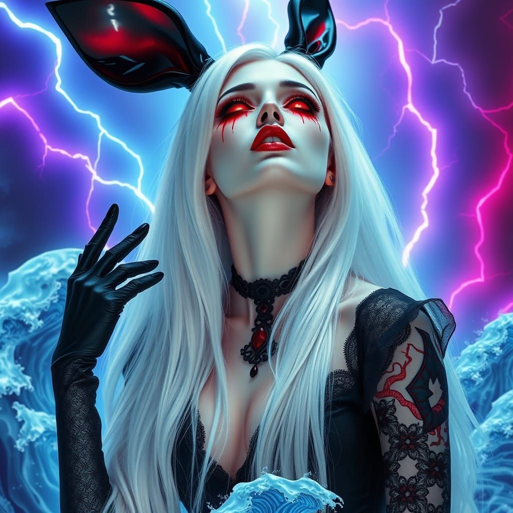 Vampire Goddess in Surreal Salvador Dali Style