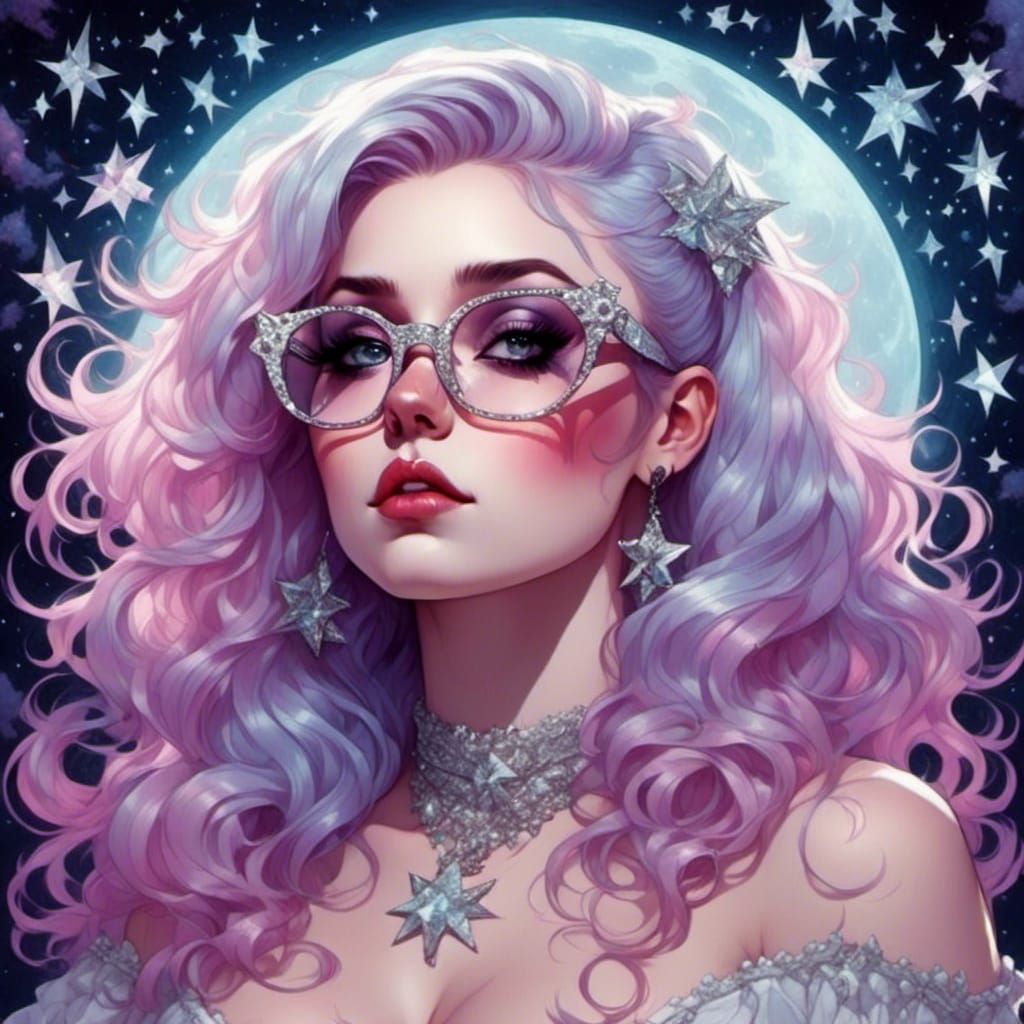 Ethereal Emo Witch Goddess in Goth Style