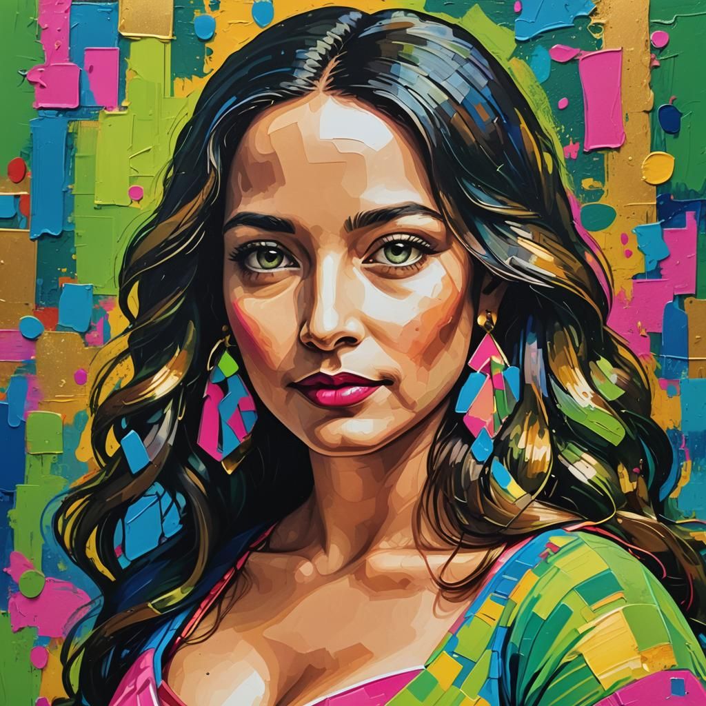 Mona Lisa in Vibrant Pop Art Style