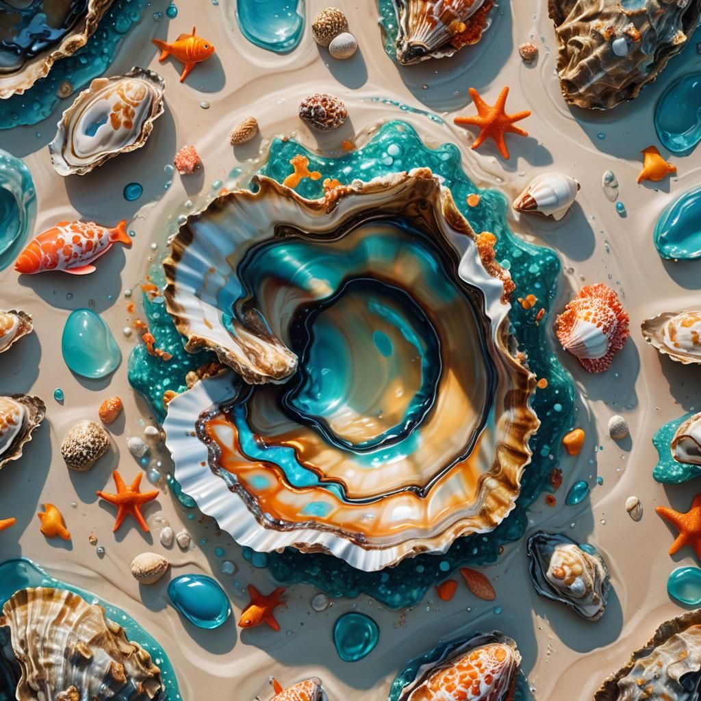 Tropical Oyster Shell Reveals Fantasy Coral Reef