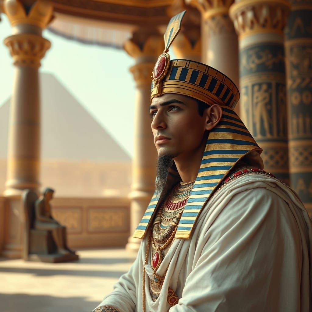 Ancient Egyptian Pharaoh in Regal Palace