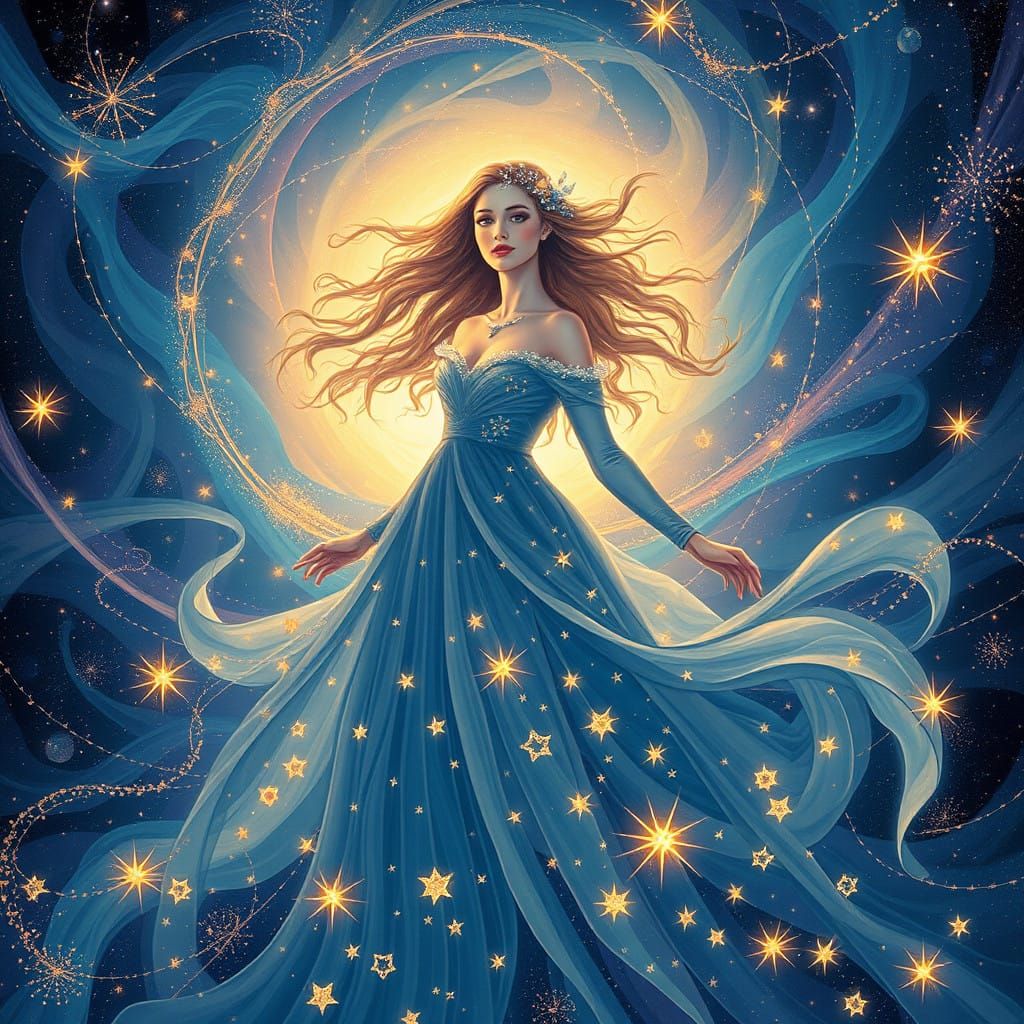 Celestial Goddess Channels Cosmic Power