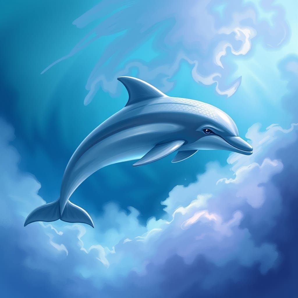 Ethereal Dolphin in Turquoise Abyss
