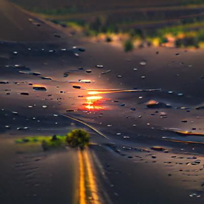 Rainy Sunset on the Road Home in 8k