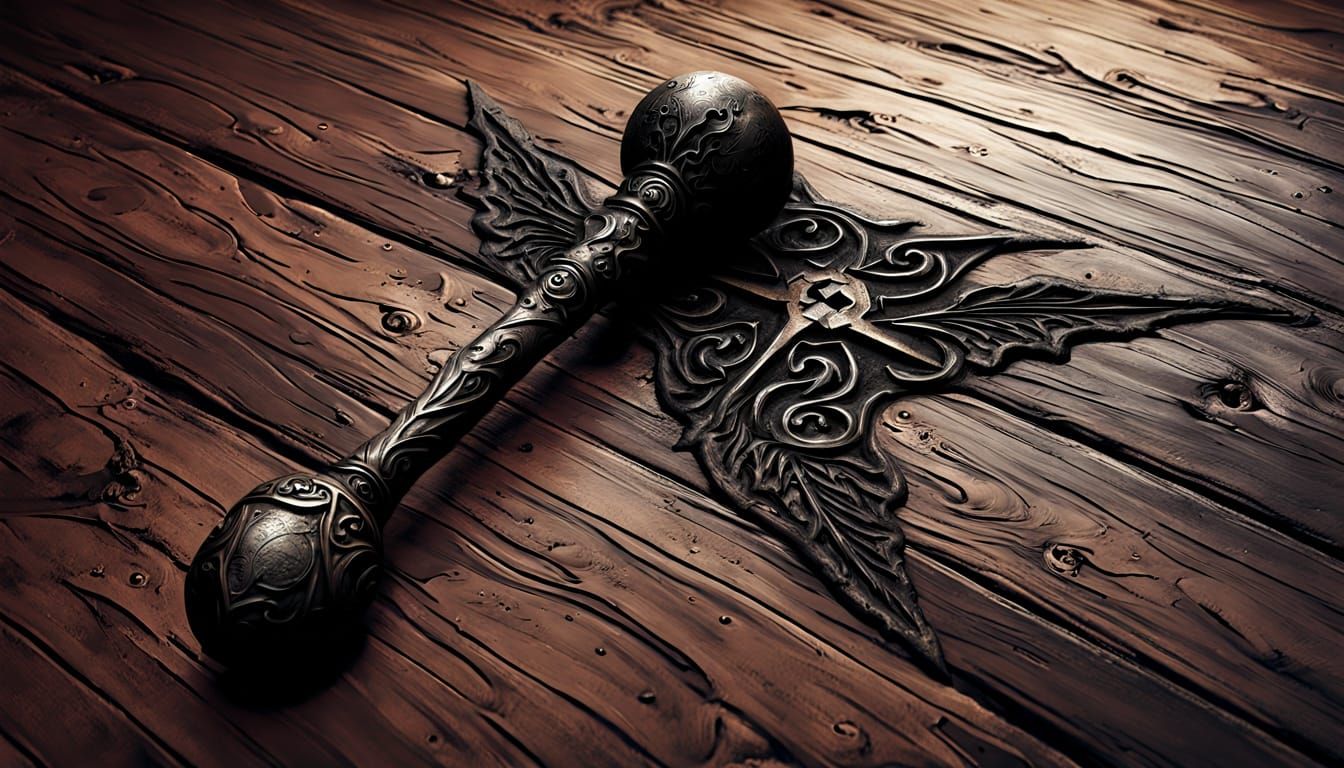 Cudgel of the Black Earth in Gothic Oil Painting Style