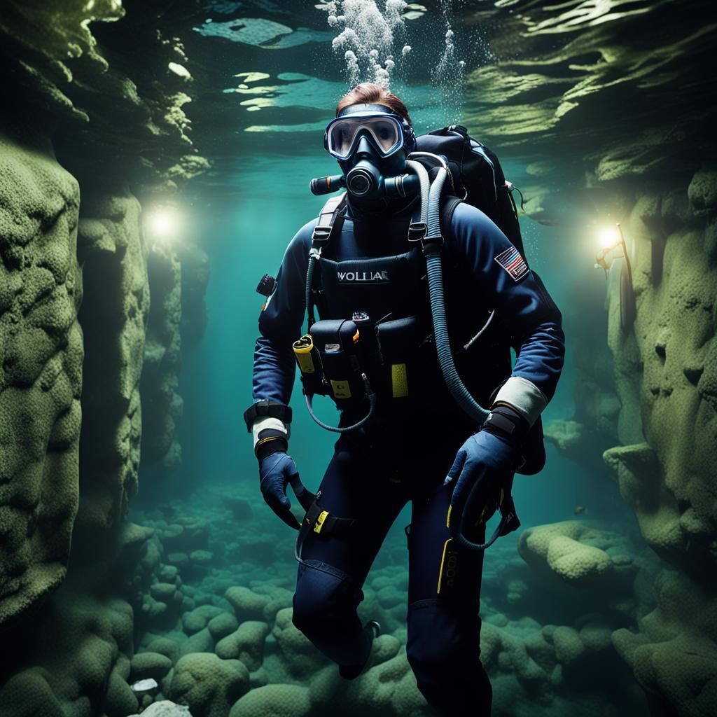 Underwater Supermodel in Flooded Basement: Cybercore Digital...