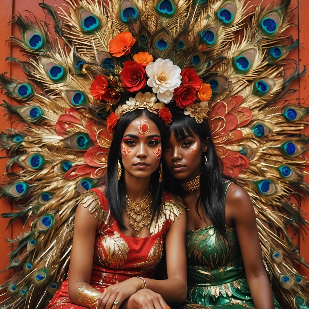 Street Art Portrait with Metallic Gold Skin