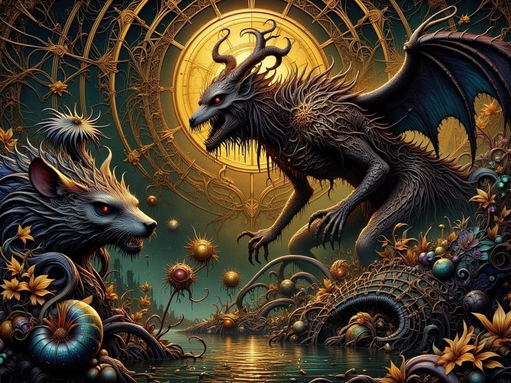 Jabberwocky in Art Nouveau Style