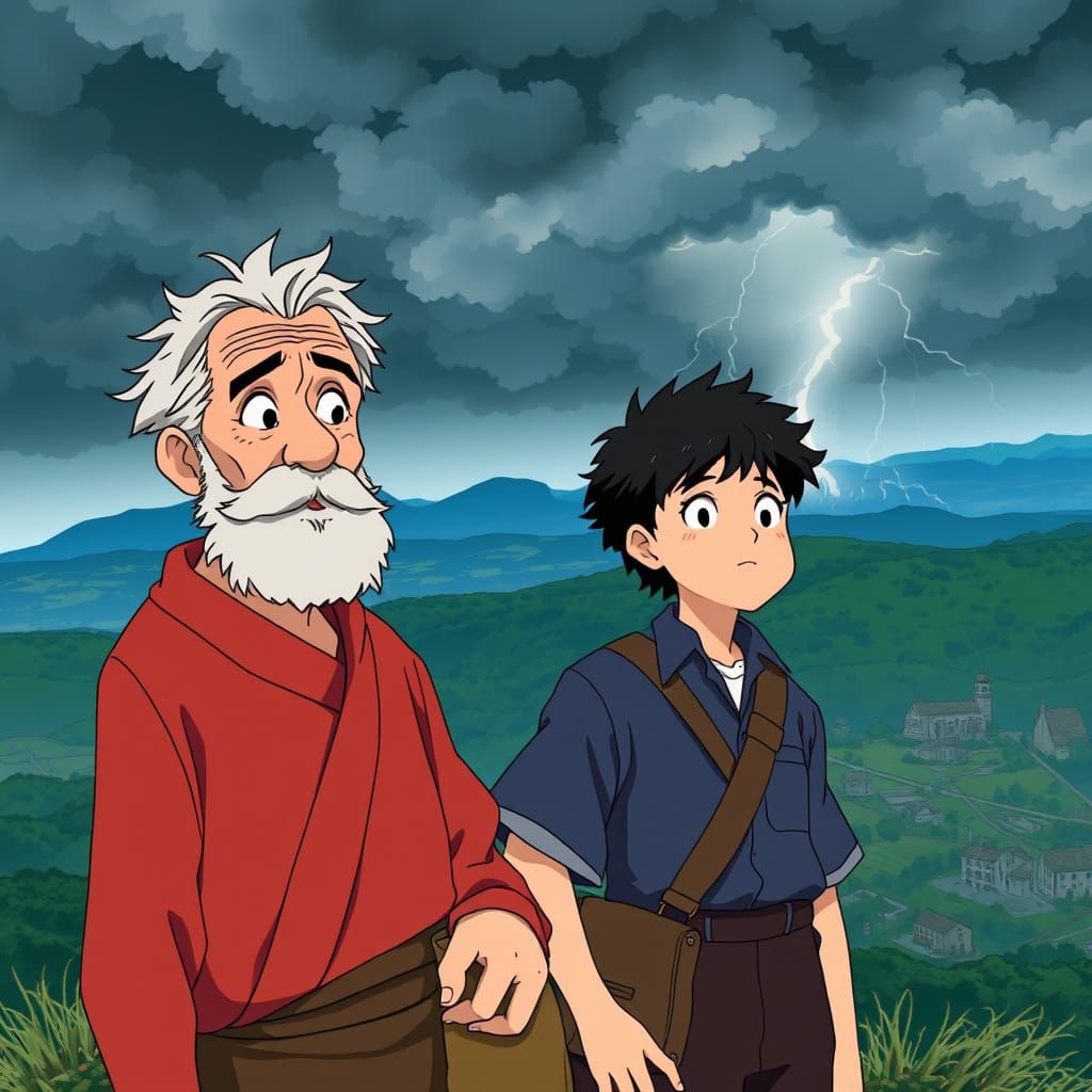 Italian Family Awaits Storm in Anime Style