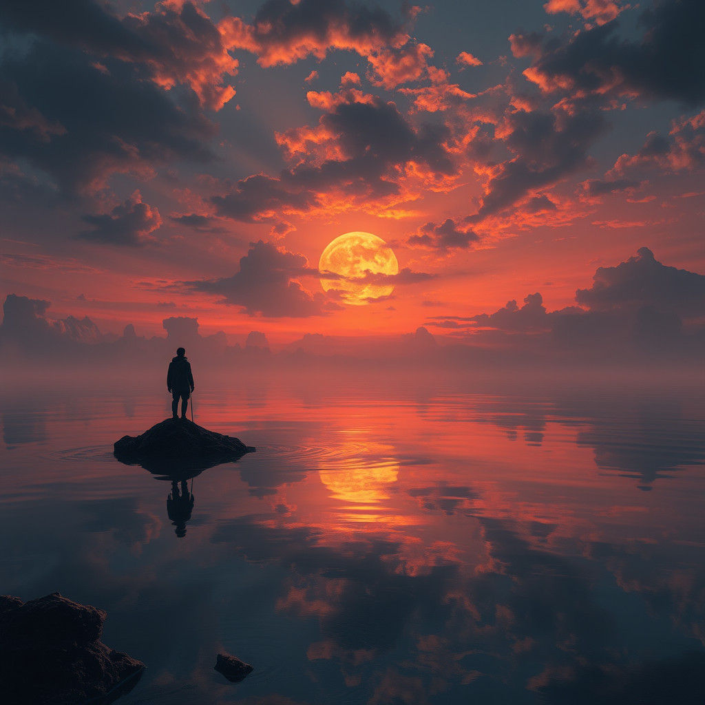 Evocative Matte Painting of Solitude and Reflection