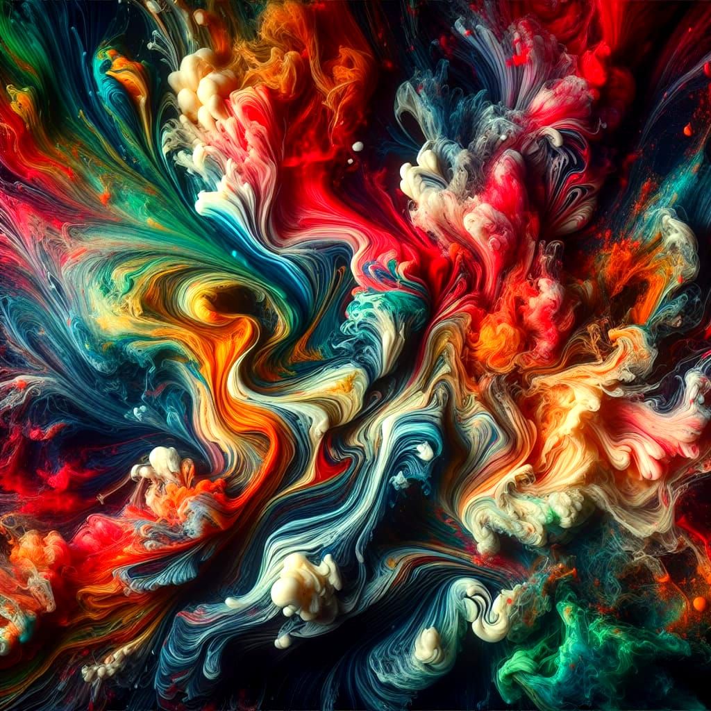 Swirling Chaos of Colourful Inks