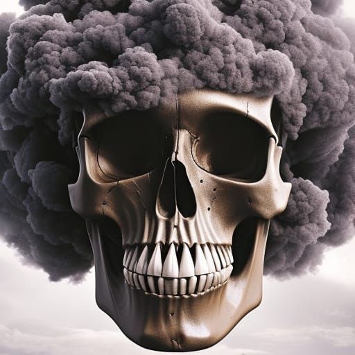 Mystic Smoke Skull Digital Matte Painting