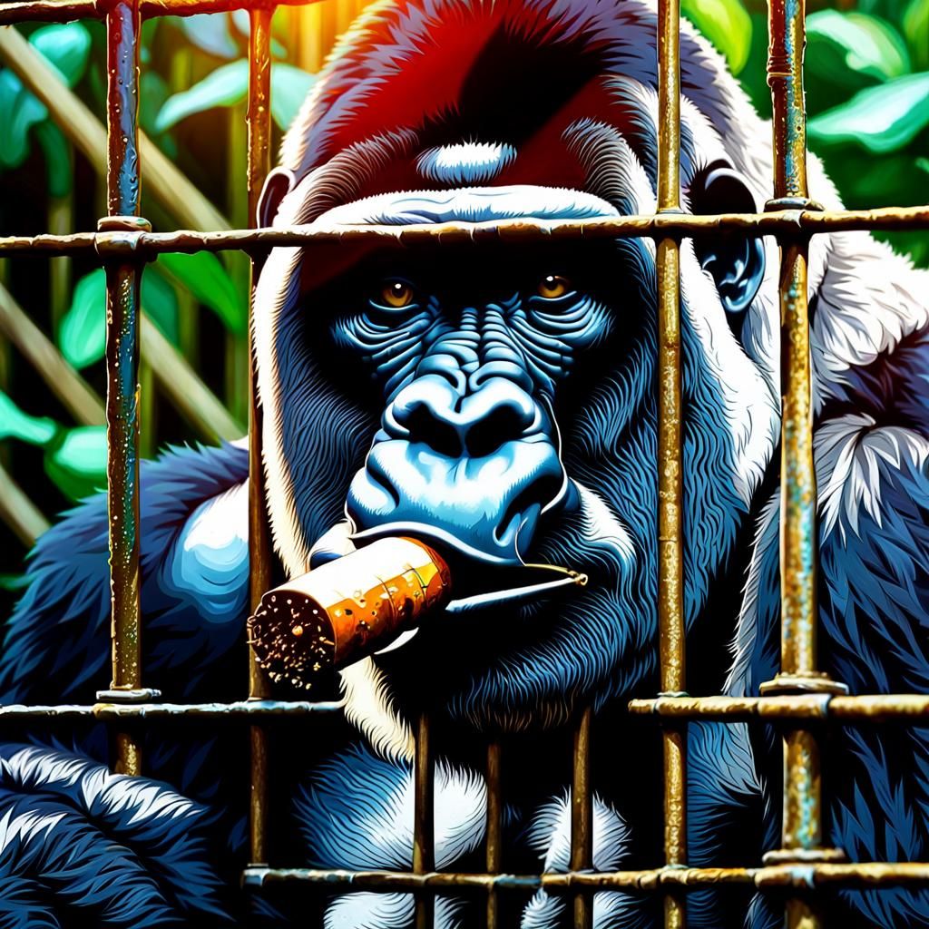 Hyperrealistic Gorilla Optical Illusion in Ultra 8k