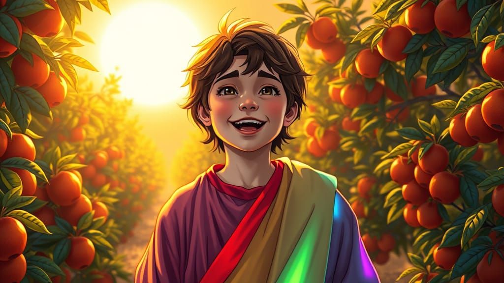 Jesus as Youth in Hyperanime Style with Radiant Lighting