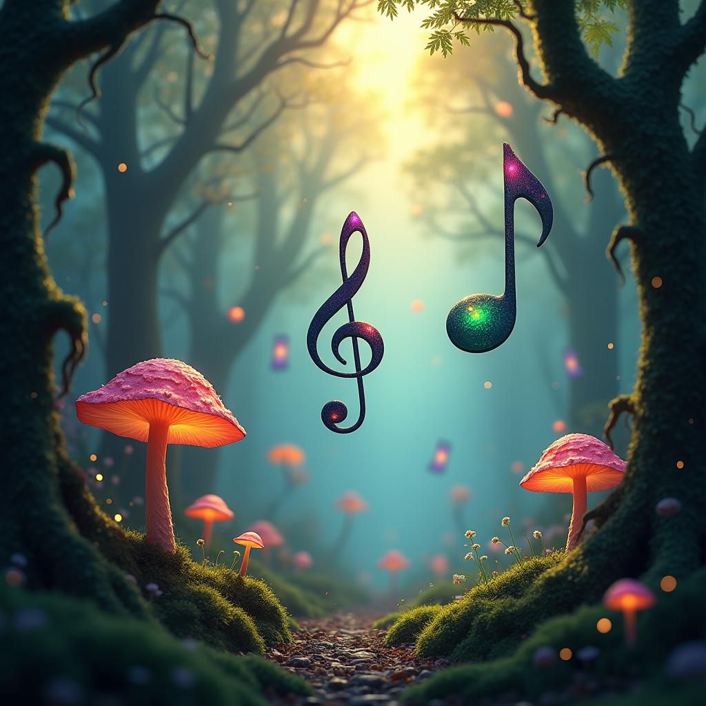 Fantasy Forest Music Notes in Unreal Engine 5