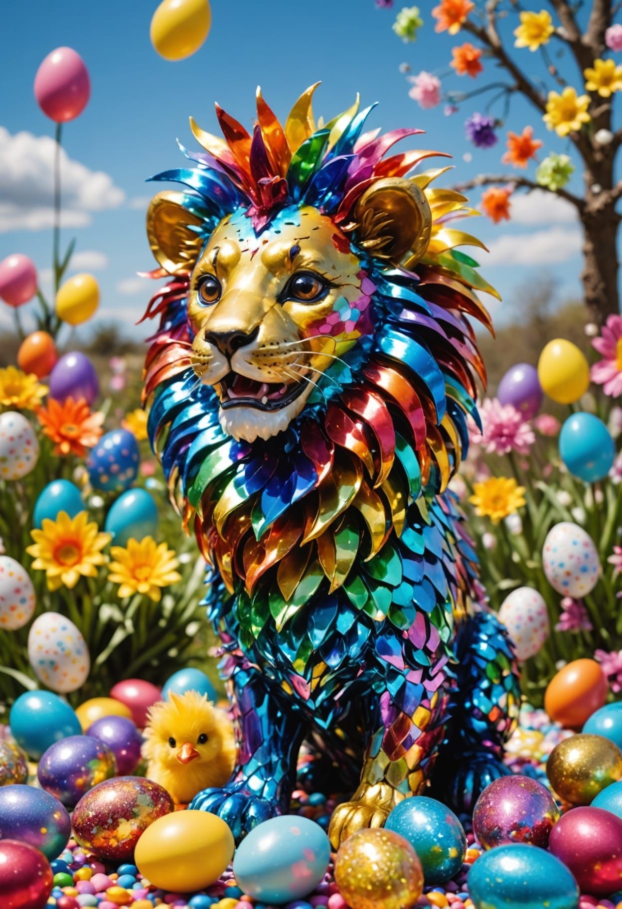 Vibrant Easter Celebration in Whimsical Fantasy