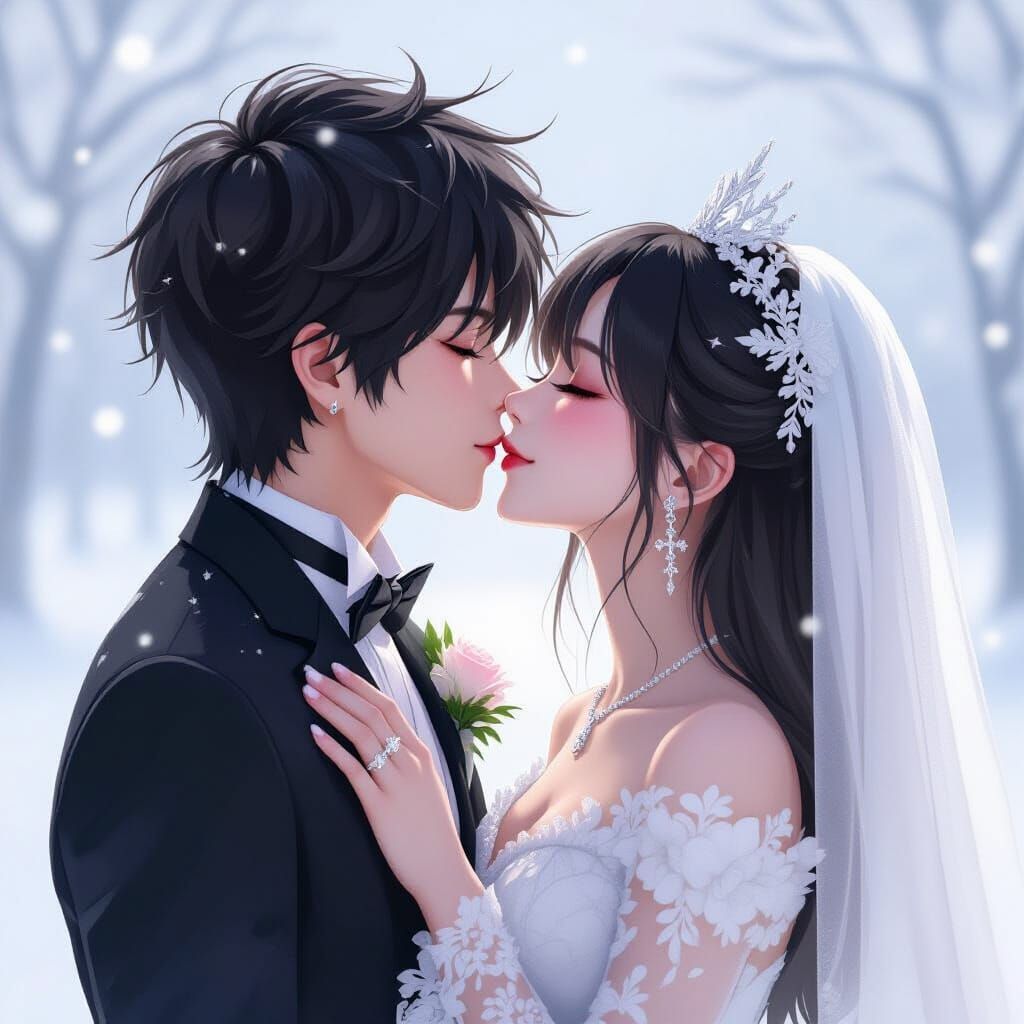 Romantic Kiss: Gothic Boy and Lolita Bride