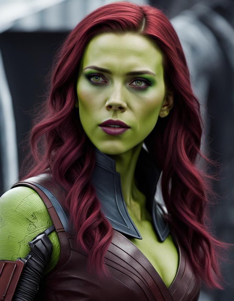 Sci-Fi Woman with Green Skin Digital Art