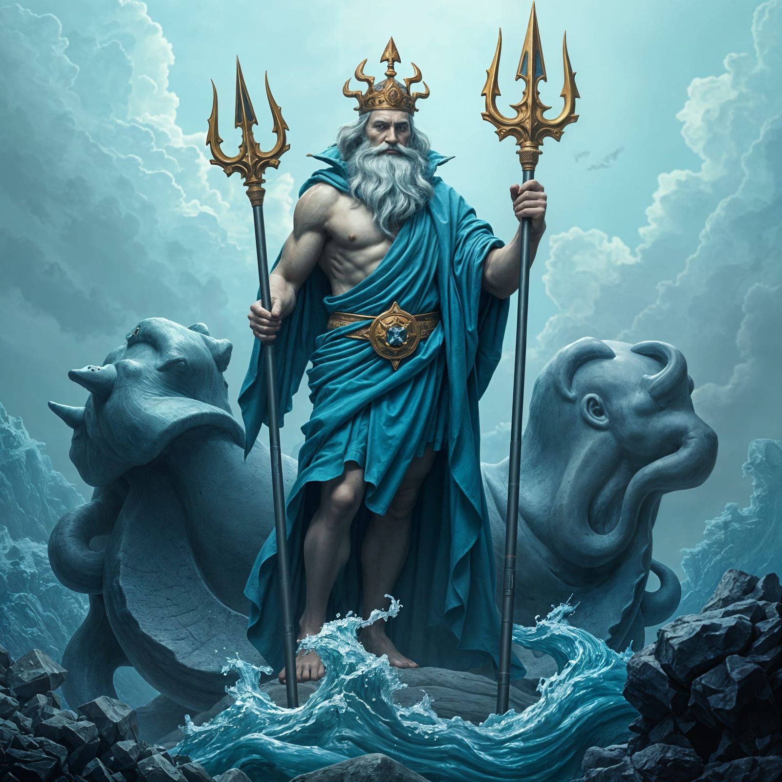 Neptune's Unexpected Tripod: An AI Interpretation