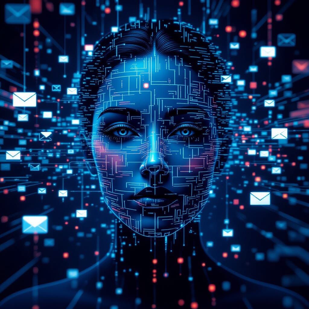 Human Face Obscured by Code and Tracking Pixels