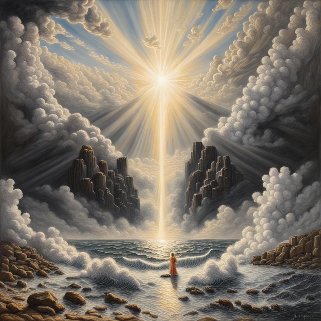 Heavenly Ascension: A Divine Oil Painting