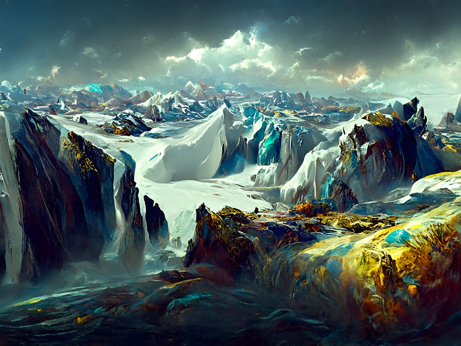 Antarctic Glacial Breakaway Landscape Painting