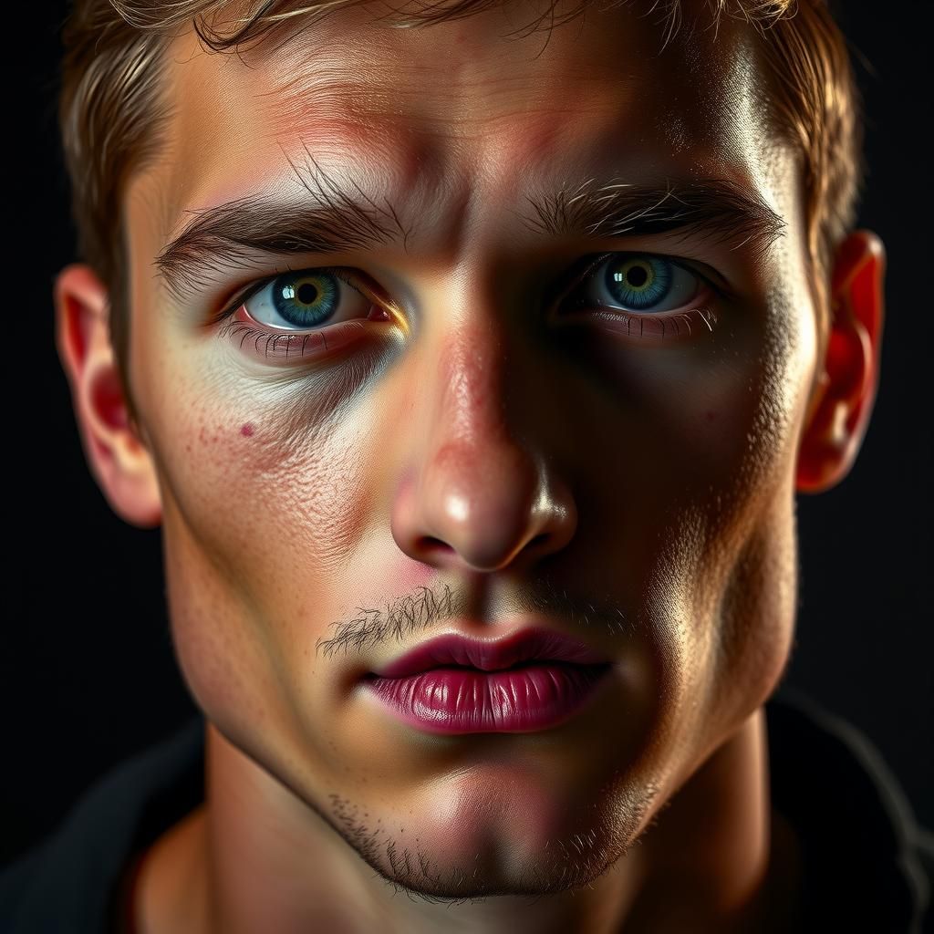 Emotional Portrait in Baroque Style with Dramatic Lighting