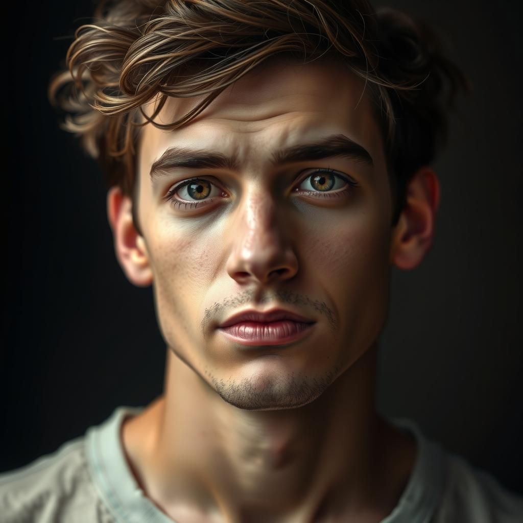 Photorealistic Portrait with Caravaggio Lighting and Emotion...