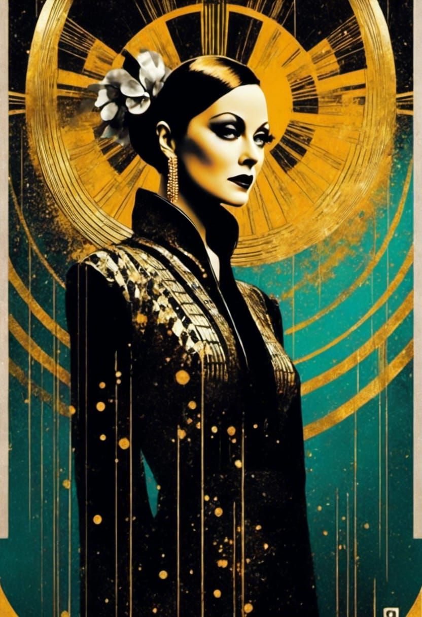 Art Deco Glamour in Black, White, and Gold