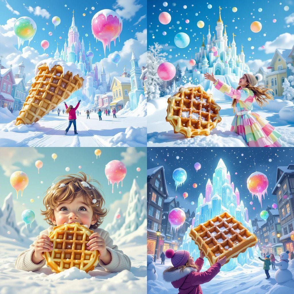 Surreal Ice Cream Dream in Glitch Art Style