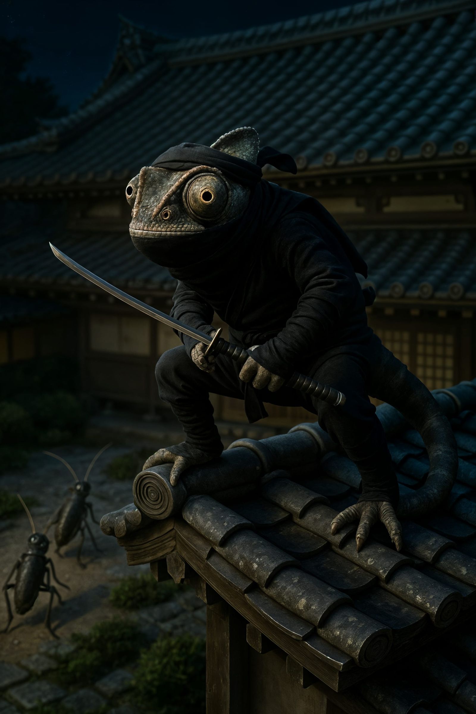 Katana, Katana, Katana, Katana, Katana Chameleon. He comes and goes. He comes and goes.