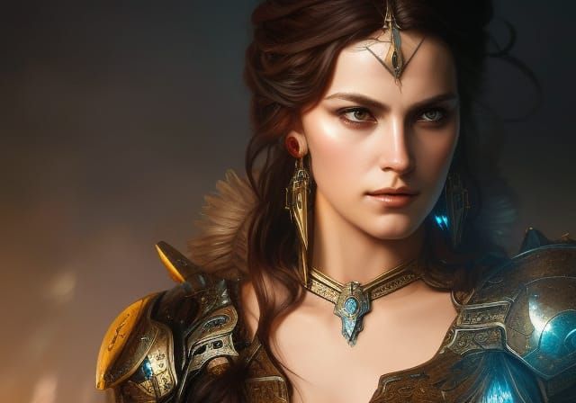 Olrun: Norse Valkyrie Portrait in Digital Art Style