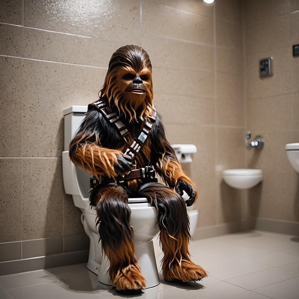 Chewbacca on Toilet: Professional Photography