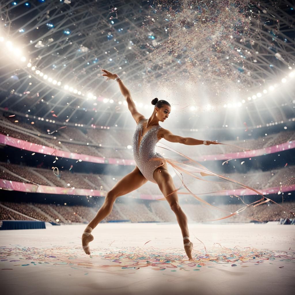 Rhythmic Gymnast's Hypnotic Ribbon Dance at the Olympics