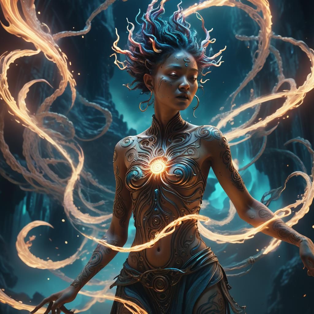 Soul Struggles Against Engineered Chaos: Matte Painting