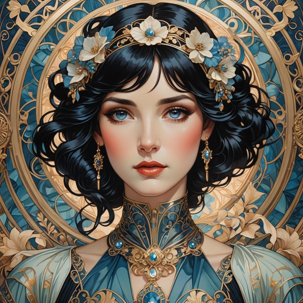 Art Deco Portrait of a Beautiful Woman