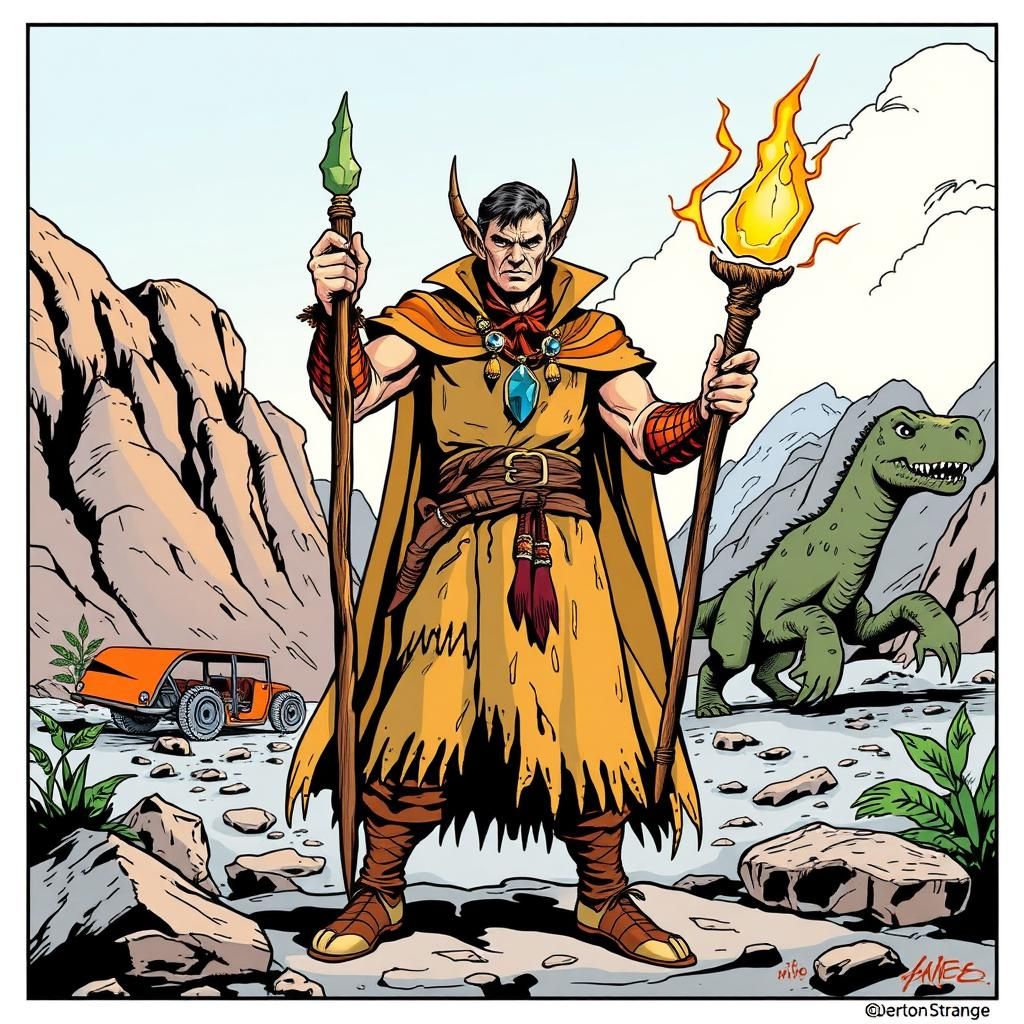 Stone Age Doctor Strange in Comic Book Style