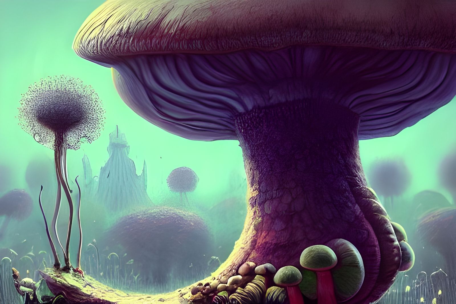Absolem on Mushroom in Wonderland, Digital Art