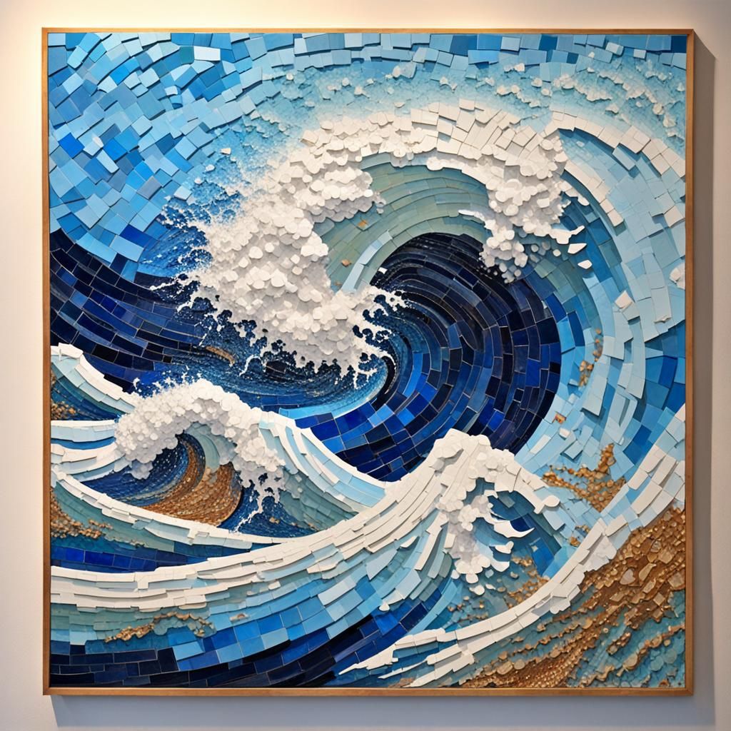 Abstract Impasto Wave with Volumetric Lighting