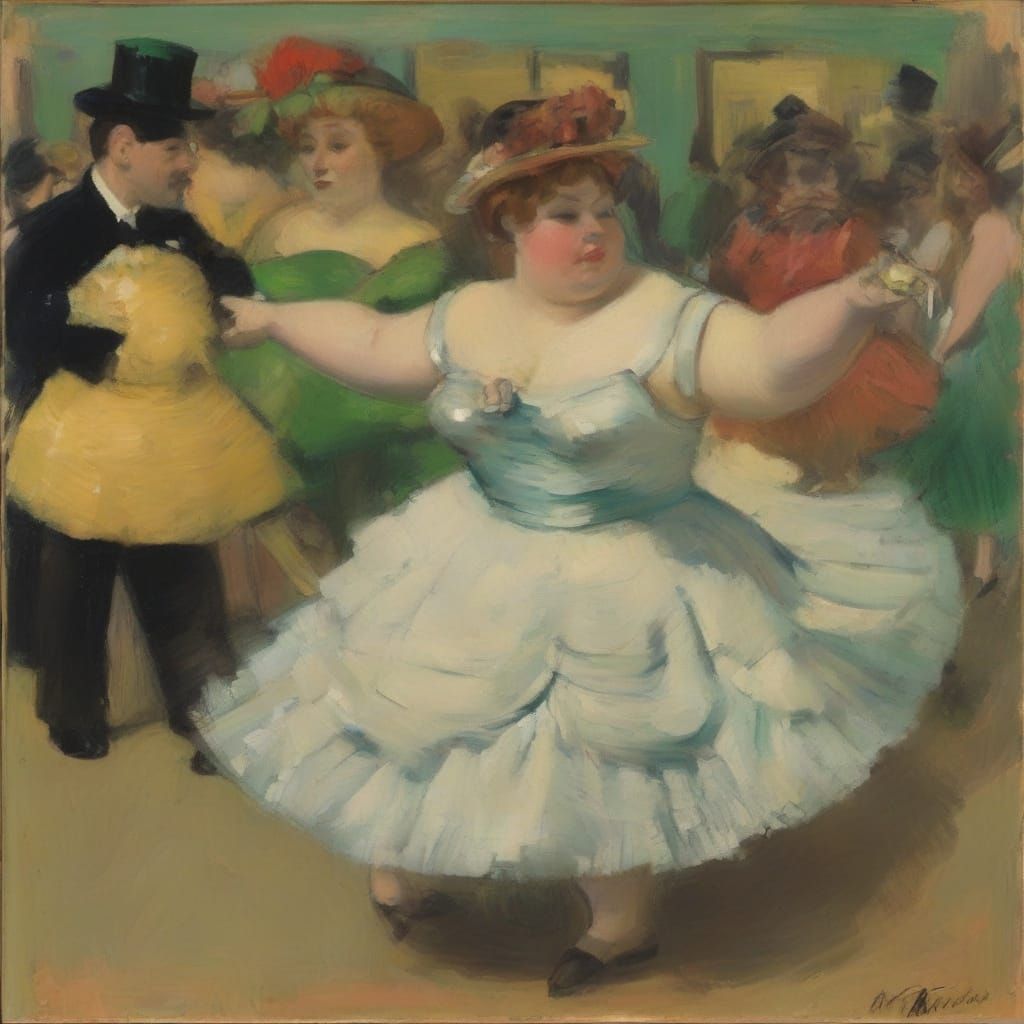 Dancing Cat in Cabaret: An Impressionist Cubist Fusion